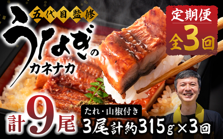 【3回 定期便】国産若うなぎ 3尾 老舗 鰻 国産うなぎ 蒲焼 ウナギ