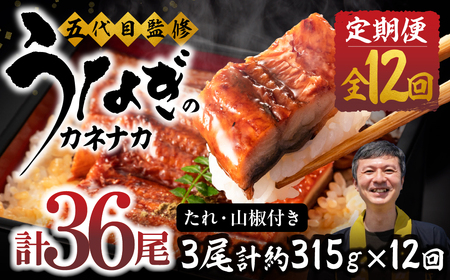 【12回 定期便】国産若うなぎ 3尾 老舗 鰻 国産うなぎ 蒲焼 ウナギ