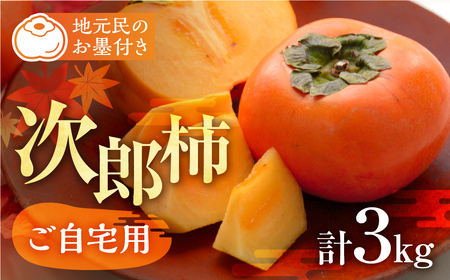 ≪先行予約≫ 2026年産 次郎柿 3kg 訳あり ご自宅用 愛知県豊橋石巻産 甘柿