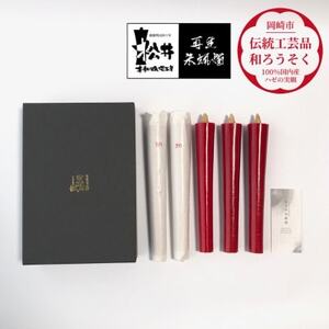 寺院用　20匁棒5本入り　再生朱蝋燭(R)国内産櫨蝋100%　全工程手作り〈伝統工芸品　和ろうそく〉【1482511】