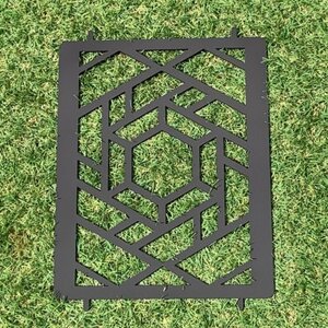 oka-d-artの黒皮鉄板 耐熱塗装Ver フラットバーナー五徳鉄板 ヘキサゴン アウトドアに【1513400】