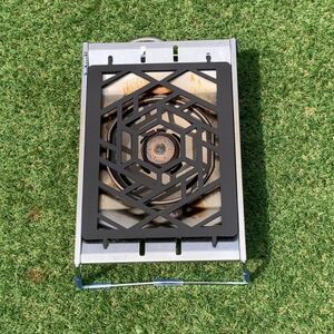 oka-d-artの黒皮鉄板 耐熱塗装Ver フラットバーナー五徳鉄板 ヘキサゴン アウトドアに【1513400】