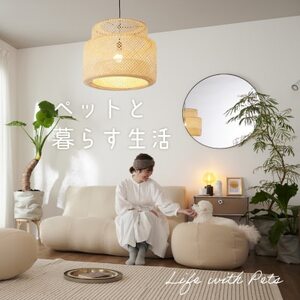 【ハナロロ】 ビーズクッション ペットクッションMカバー付 60L(モカ)【1549280】