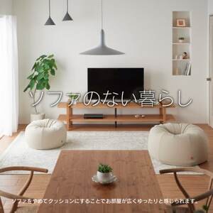 ハナロロのビーズクッション おっきいオニオン170リットル ニットカバー付(モカ)【1574046】