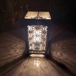 LEDランプシェード　麻のは文様四角【1589796】