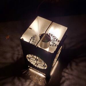 LEDランプシェード　麻のは文様丸型【1589804】