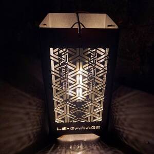 LEDランプシェード　組亀甲文様四角【1589807】