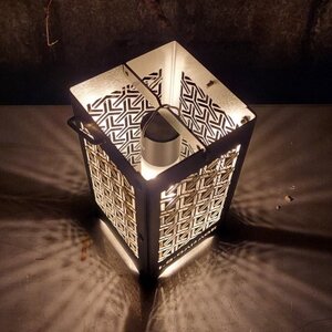 LEDランプシェード　組亀甲文様四角【1589807】