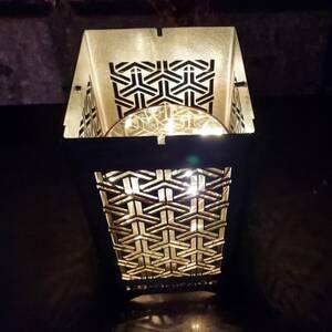 LEDランプシェード　組亀甲文様四角【1589807】