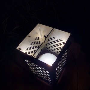 LEDランプシェード　七宝文様四角型【1589820】