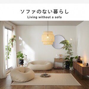 【ハナロロ】バルーンソファ 2P ニットカバーセット(アッシュグレー)【1645246】