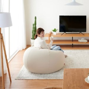 【ハナロロ】 ビーズクッション メガオニオン360リットル ニットカバー付(ベージュ)【1215118】