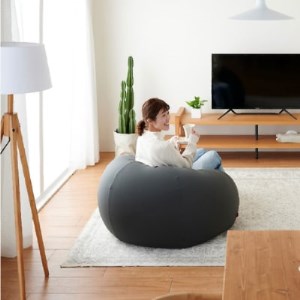 【ハナロロ】 ビーズクッション メガオニオン360リットル ニットカバー付(チャコールグレー)【1215119】