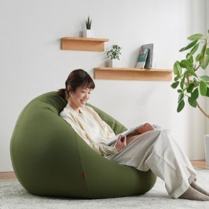 【ハナロロ】 ビーズクッション メガオニオン360リットル ニットカバー付(チャコールグレー)【1215119】