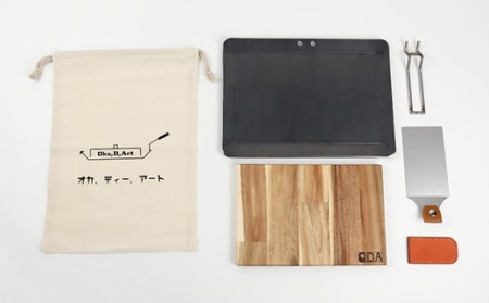 oka-d-art 黒皮鉄板 A4サイズ コットン袋付6点セット 極厚6mm×220mm×305mm【1215649】