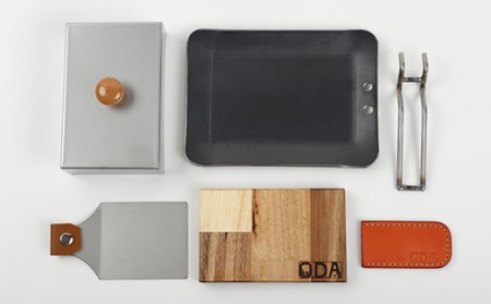 oka-d-art 黒皮鉄板 B6-Lタイプ ステンレス蓋6点セット 厚さ4.5mm×140×190【1215656】