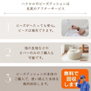 ハナロロのビーズクッション オニオン80リットル ニットカバー付(クラスタオレンジ)【1305726】