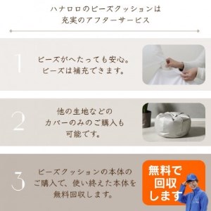 ハナロロのビーズクッション シルクレザーオニオン120L カバーセット シルキーブラウン【1359740】