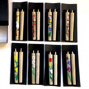 国内産ハゼの実蝋を100%使用 【岡崎手描き絵ろうそく】コロー絵入り2本3セット(詰め合わせ)【1379606】