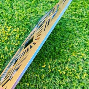 oka-d-artの黒皮鉄板 フラット バーナー五徳鉄板 アウトドア鉄板 ソロ鉄板 デザイン1【1407275】