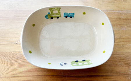 【瀬戸焼】子供用食器5点セット(汽車・バス)【窯元SOUSEN】[BBCQ006]子ども食器 離乳