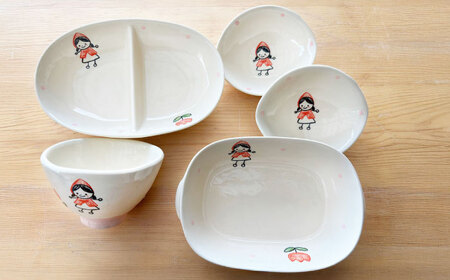 【瀬戸焼】子供用食器5点セット（女の子）【窯元SOUSEN】[BBCQ009]子ども食器 離乳