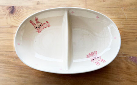 【瀬戸焼】子供用食器5点セット（うさぎ） 【窯元SOUSEN】[BBCQ003]子ども食器 ギフト