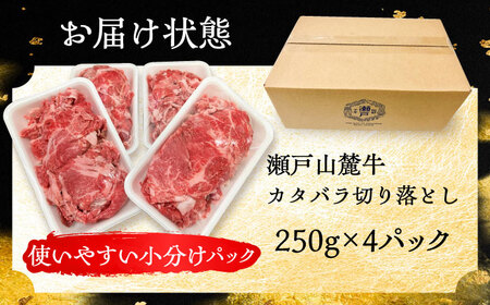 瀬戸山麓牛 カタバラ切り落とし 1kg（250g×4P）/ 牛肉 国産 冷凍 小分け / 瀬戸市 / 関屋精肉店 [BBBQ025]