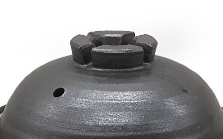 【瀬戸焼】　黒マット 6号土鍋 十字蓋【山長陶苑】 / 焼き物 土鍋 鍋 なべ 黒 [BBBH016]