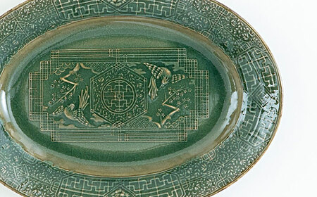 【瀬戸焼】 陽刻 シノワズリ-M 1枚 【SUIYO】[BBAF010]電子レンジ対応 皿