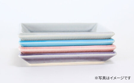 【瀬戸焼】削ぎ角皿中 貫入トルコブルー 2枚セット【ヤマハツクリタ株式会社】 / 食器 和食器 銘々皿 取皿 / 瀬戸市[BBDV004]