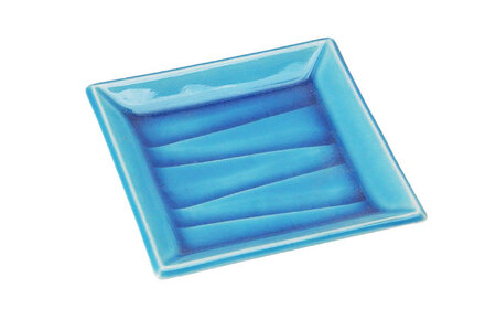 【瀬戸焼】削ぎ角皿小 貫入トルコブルー 2枚セット【ヤマハツクリタ株式会社】 / 食器 和食器 銘々皿 取皿 / 瀬戸市[BBDV008]