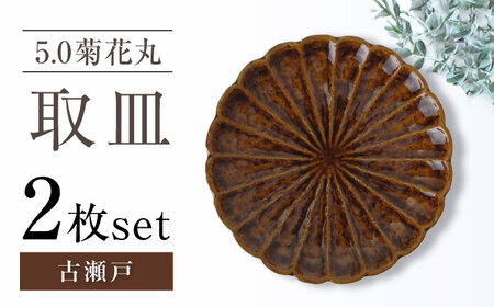 【瀬戸焼】5.0菊花丸取皿 古瀬戸 2枚セット 【ヤマハツクリタ株式会社】 / 食器 和食器 丸皿 / 瀬戸市[BBDV019]