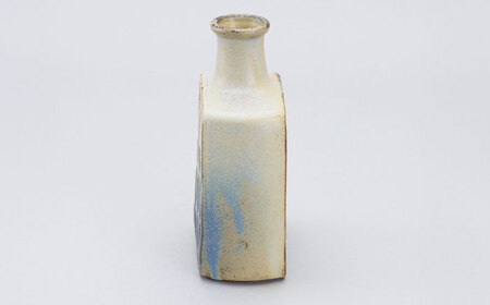 【瀬戸焼】花器　三角と鳥リバーシブル（K30）【かしわ窯】一輪挿し 花瓶 花器 インテリア / 瀬戸市 [BBAJ028]