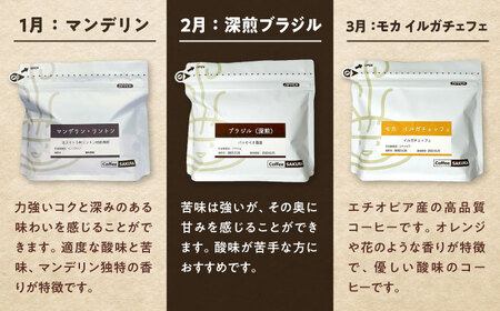【全12回定期便】世界を旅するコーヒー(豆) / 珈琲 コーヒー / Coffee SAKURA[BBAB150]