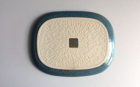 瀬戸焼】 HANAtoHA ナデ角 中皿 2枚 (青) 【カネ三商店】 / 食器 皿