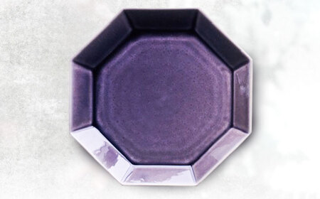 【瀬戸焼】八角メイン皿 ペアセット アメジスト色【まるたか水野コーポレーション】[BBBF001]プレート