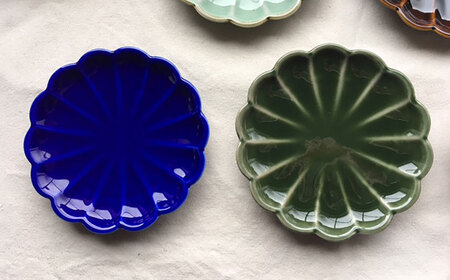 【瀬戸焼】菊型 プレート5色セット 15cm【まるたか水野コーポレーション】[BBBF010]取り皿