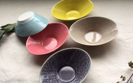 【瀬戸焼】オーバルミニボウル5色セット【まるたか水野コーポレーション】[BBBF002]深め 取り皿