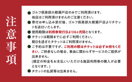 ささ　ゴルフクラブ大樹　施設利用券 日本最大級 400打席 ゴルフ練習場】ゴルフ倶楽部大樹 大府店