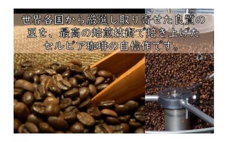 【レギュラーコーヒー（粉）】セルビア珈琲の本格的なコーヒー豆の詰め合せ。　200ｇ×２クラフト袋入