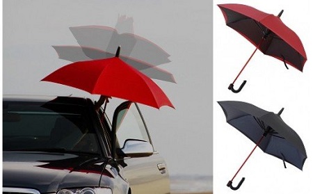 逆に開く傘　ＧＡＸ　UMBRELLA　Ｇ－１Ｓ 　色：赤×グレー