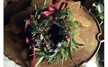 Xmas限定　クリスマスリース Φ30 【12/18まで受付】生花 ドライフラワー 観葉植物 Xmas 季節限定 数量限定 送料無料 長持ち リビング 玄関 ダイニング キャンドル ※2025年11月下旬頃より順次発送予定