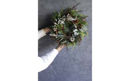 Xmas限定　クリスマスリース Φ30 【12/18まで受付】生花 ドライフラワー 観葉植物 Xmas 季節限定 数量限定 送料無料 長持ち リビング 玄関 ダイニング キャンドル ※2025年11月下旬頃より順次発送予定