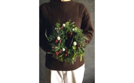 Xmas限定　クリスマスリース Φ20【12/18まで受付】生花 ドライフラワー 観葉植物 Xmas 季節限定 数量限定 送料無料 長持ち リビング 玄関 ダイニング キャンドル