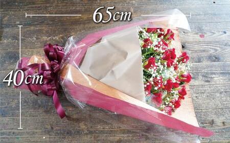 【永遠の人気】赤バラとカスミソウの花束  H092-058