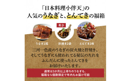 【福箱★2026】(1月発送)三河うなぎ&とんてき 創業100年の小伴天のイチオシ福箱 個数限定 H007-109_Jan