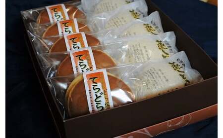 【人気どら焼き2種 10個入】和三盆 蒸しどら（プレーン）× 5 どら焼き(てらどら）×5  餡 ふわふわ しっとり食感 H181-005