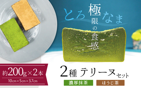 【テリーヌ専門店L】(約200g)濃厚抹茶・ほうじ茶2種のテリーヌセット【グルテンフリー・保存料不使用】抹茶 スイーツ 西尾抹茶 H173-039