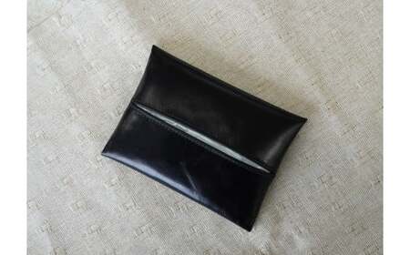 やわらかい本革「ポケットティッシュケース」 ブラック 革 ティッシュ ポケットティッシュ 黒 子牛 カーフレザー 薄い 軽い やわらかい 本革 ティッシュカバー H066-062